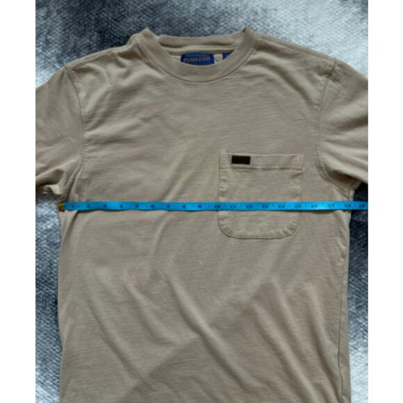 Pendleton Relaxed Fit Pocket Crewneck Mens Short Sleeve Tan T Shirt Size Small - Picture 5 of 7